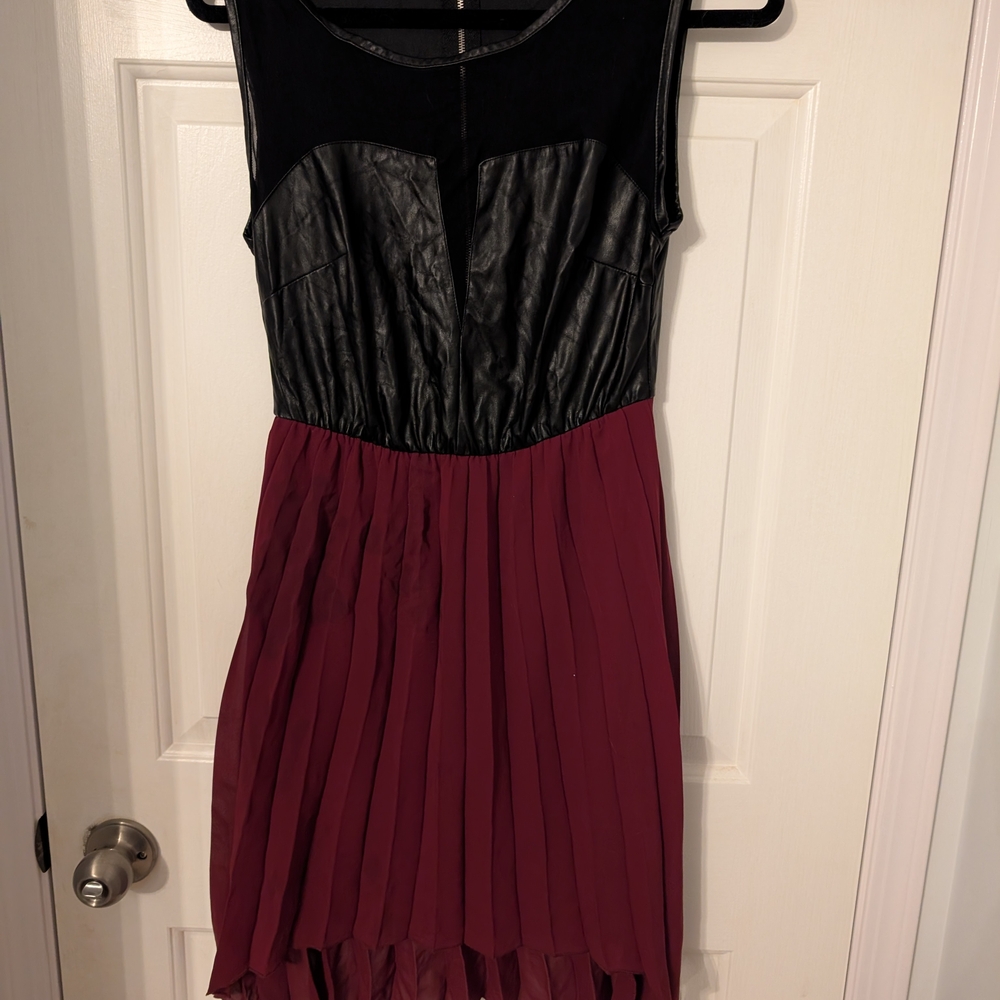 Elegant Black and Burgundy Dress